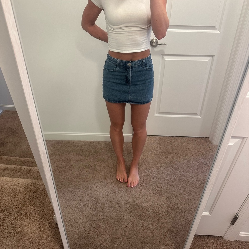 Mango Blue Mini Skirt